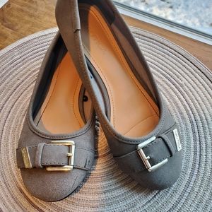 Nautica Grey Suede/Silver Buckle Flats